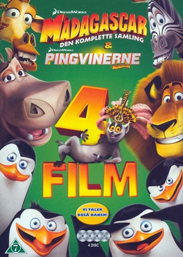 Madagascar 1-3 + Pingvinerne Fra Madagascar